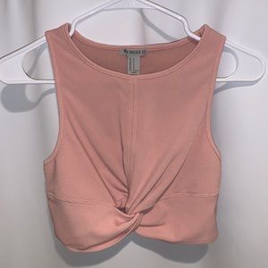 Forever 21 size M pink sleeveless crop top with knot in front line detailing